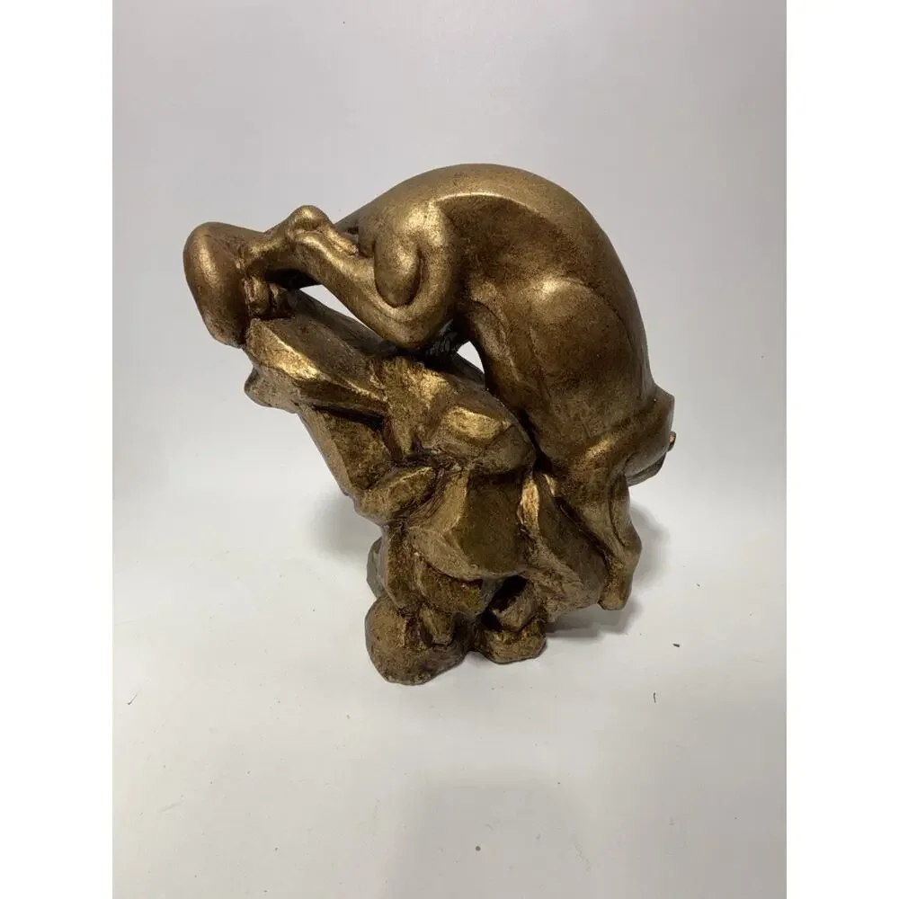 Trace Guthrie Signed 1990 Cougar Mountain Lion Sculpture Bronze Finish 18.5 Lbs